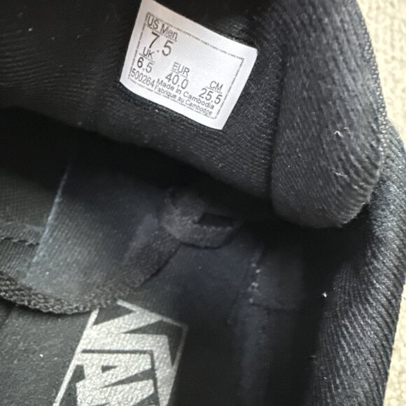 Vans Sneakers Black Lace Up Men’s Size 7.5 - Picture 10 of 11
